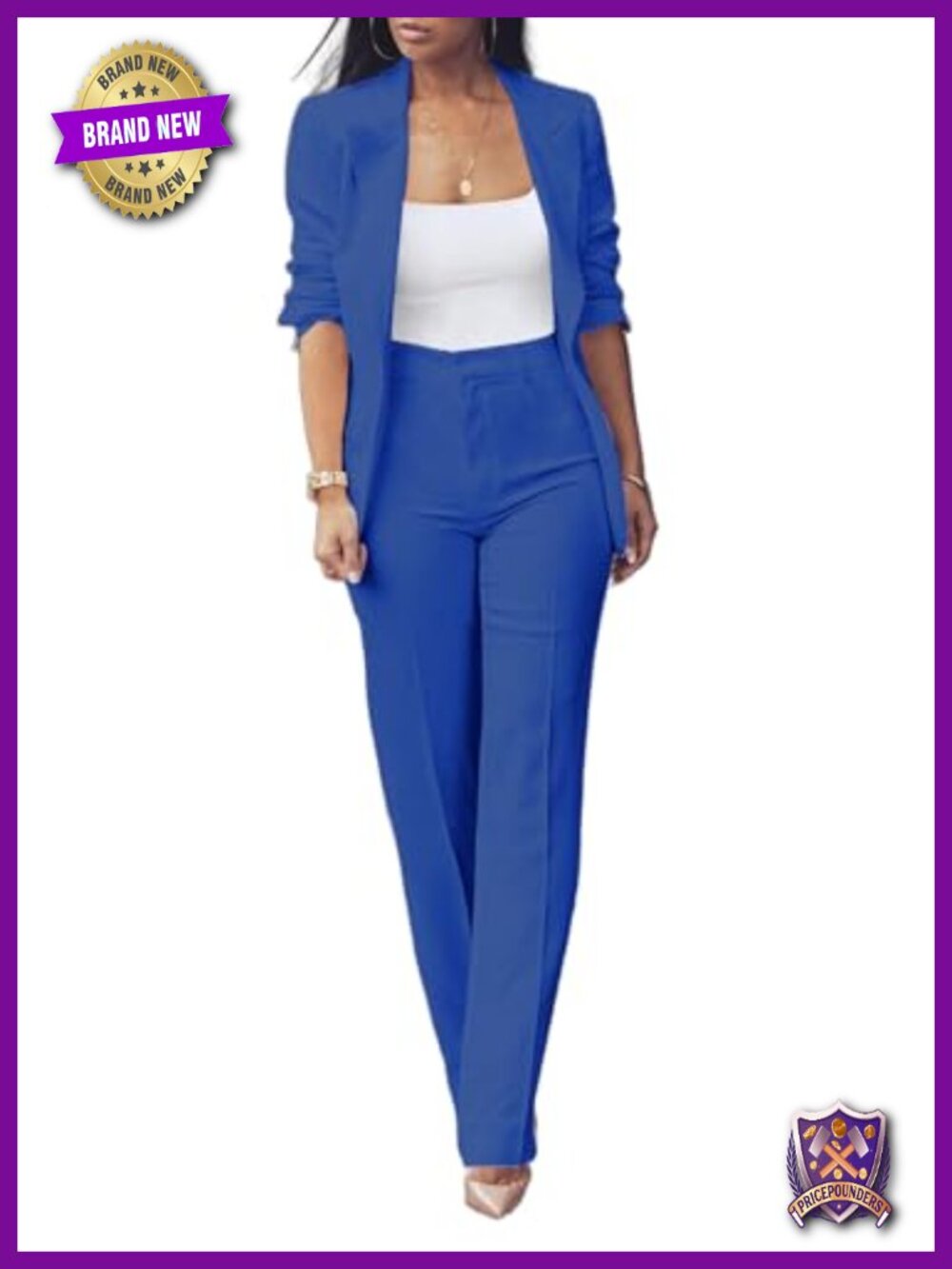Women's 2-Piece Blazer & Pants Suit Set Business Casual Slim Fit